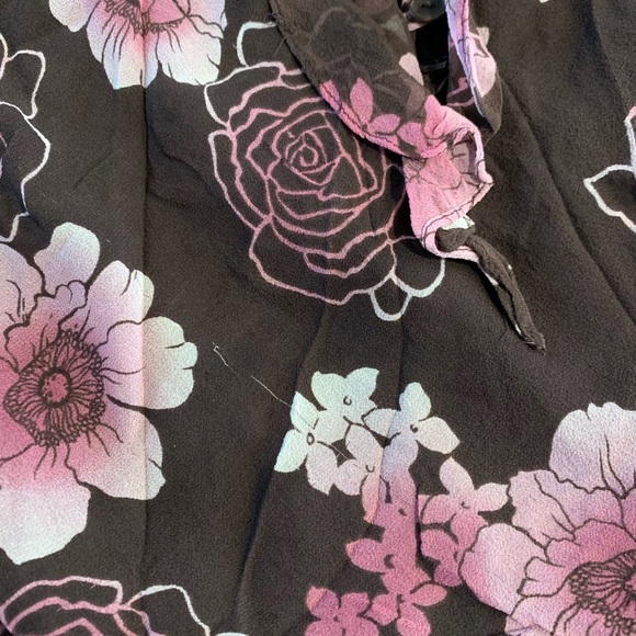 Vintage Y2K Separates Silk Floral Angel Wing Blouse Women’s Petite L Pink Brown - Picture 5 of 17